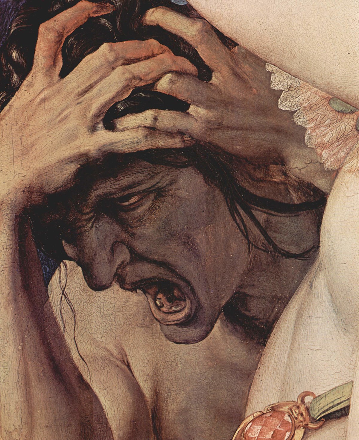 La Jalousie peut devenir maladive, elle est alors source de soufrance pour son auteur comme pour son objet. Ici Angelo Bronzino a représenté la jalousie grimacante et torturée, parmi les triomphes de Vénus