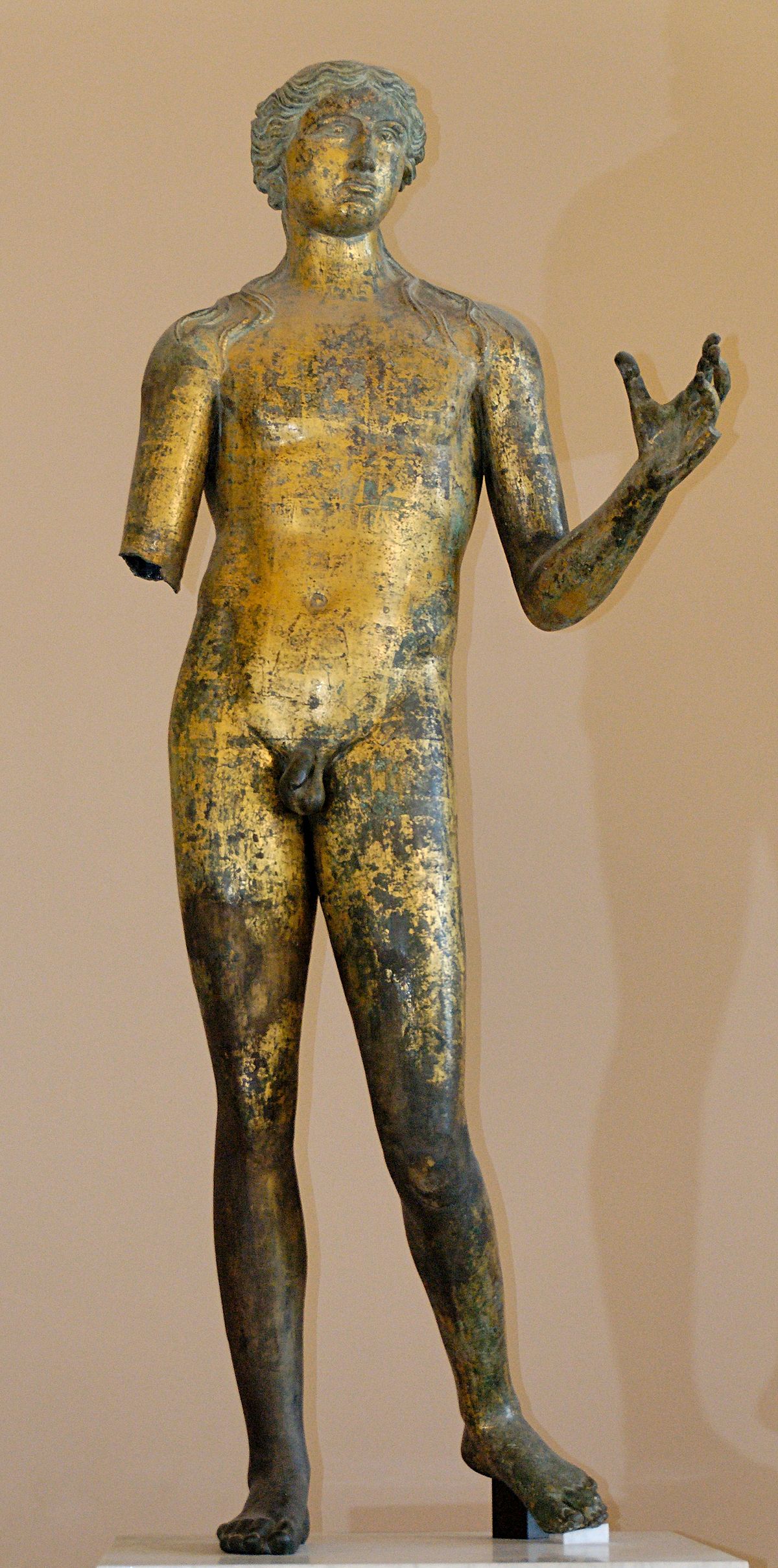 Apollon de Lillebonne, bronze doré gallo-romain du IIe siècle, musée du Louvre