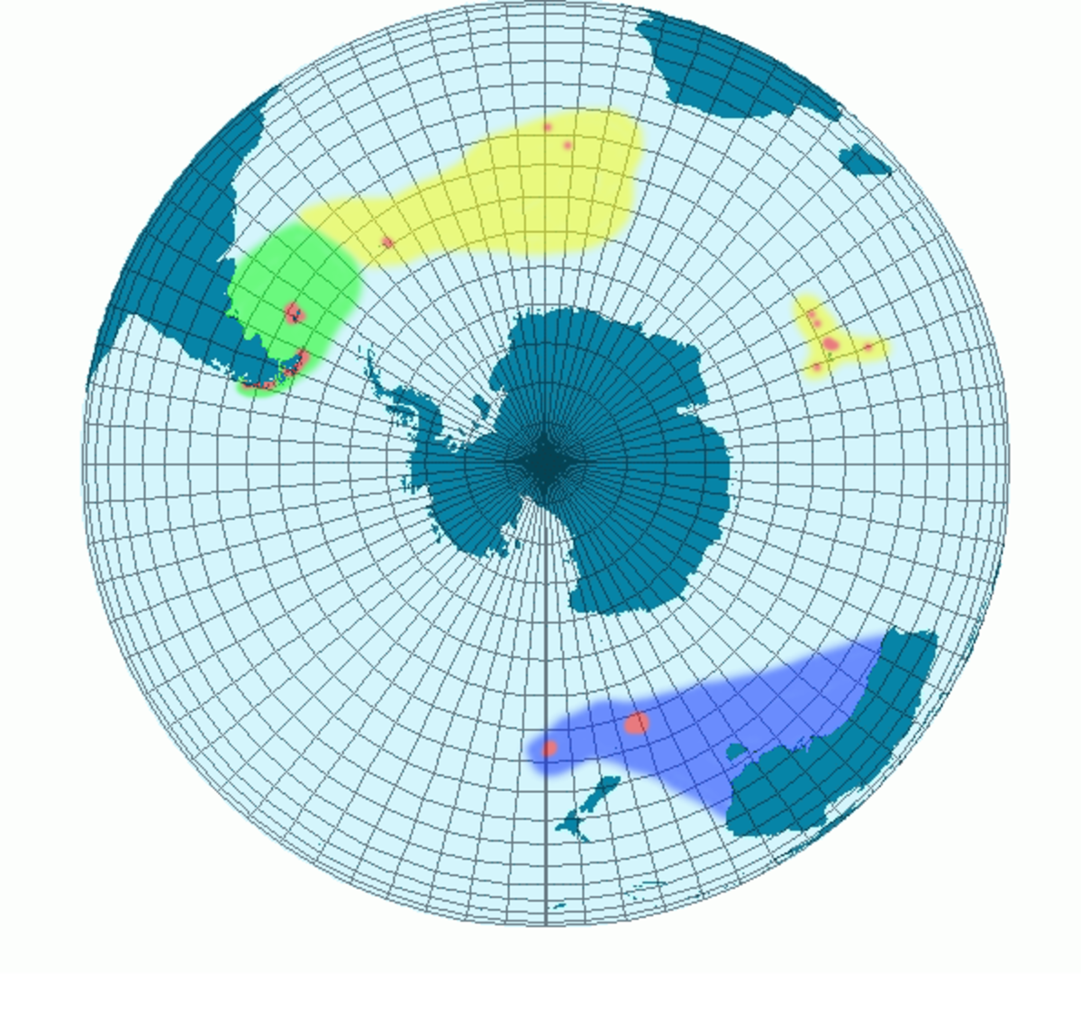 Carte de répartition du gorfou sauteur :