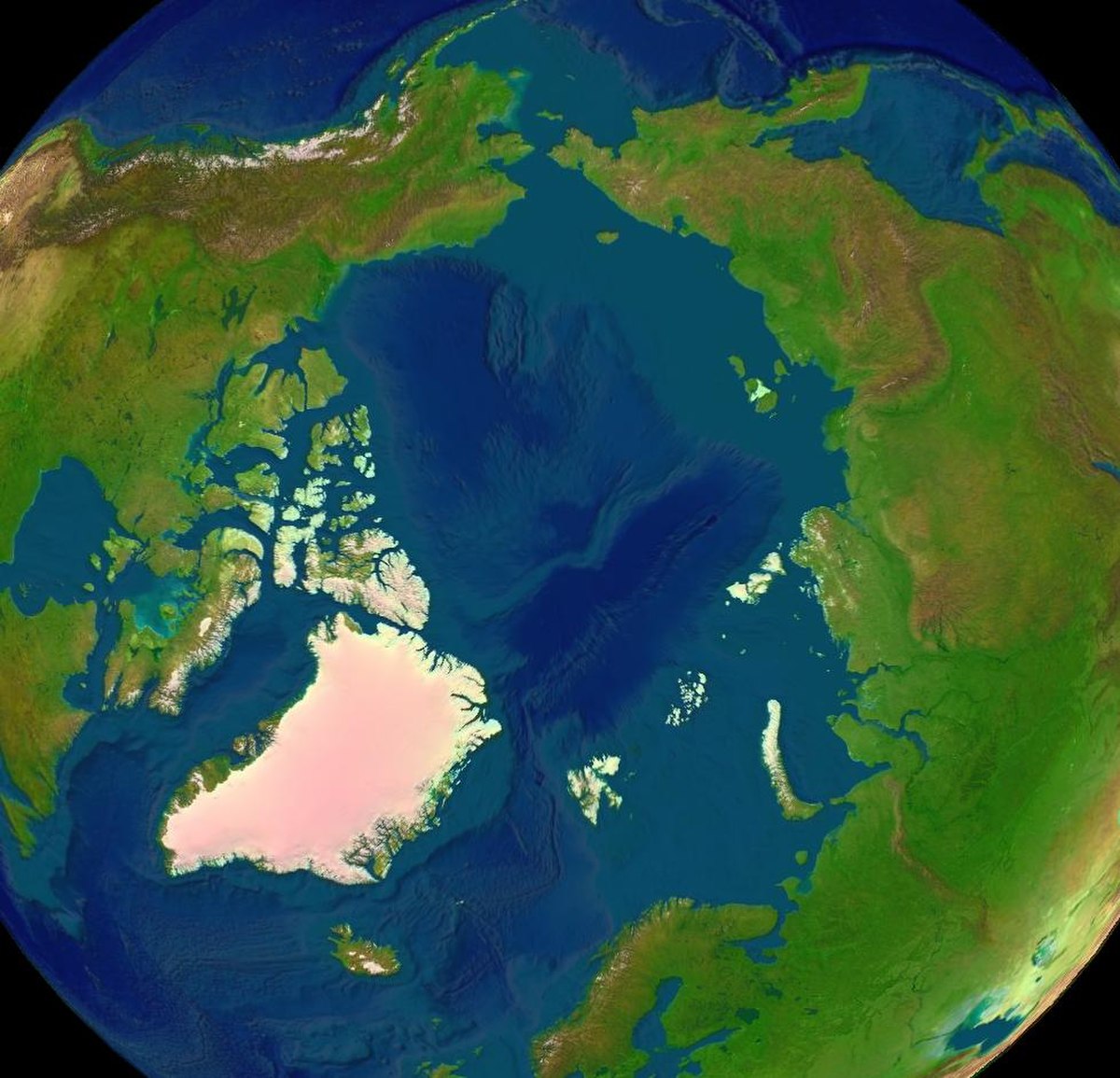 Photo satellite de la région arctique