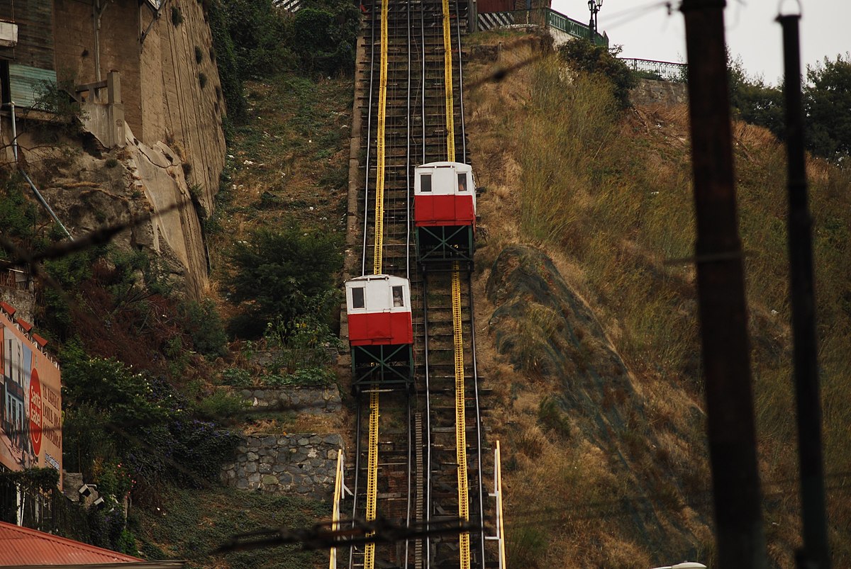 Un des 12 funiculaires de Valparaíso.