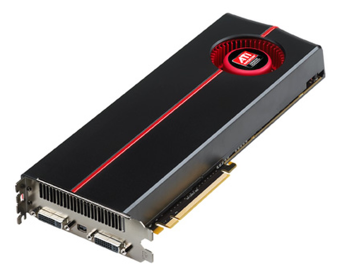 Exemple de carte graphique haut de gamme caractérisée par d'importantes dimensions : ATI Radeon5970