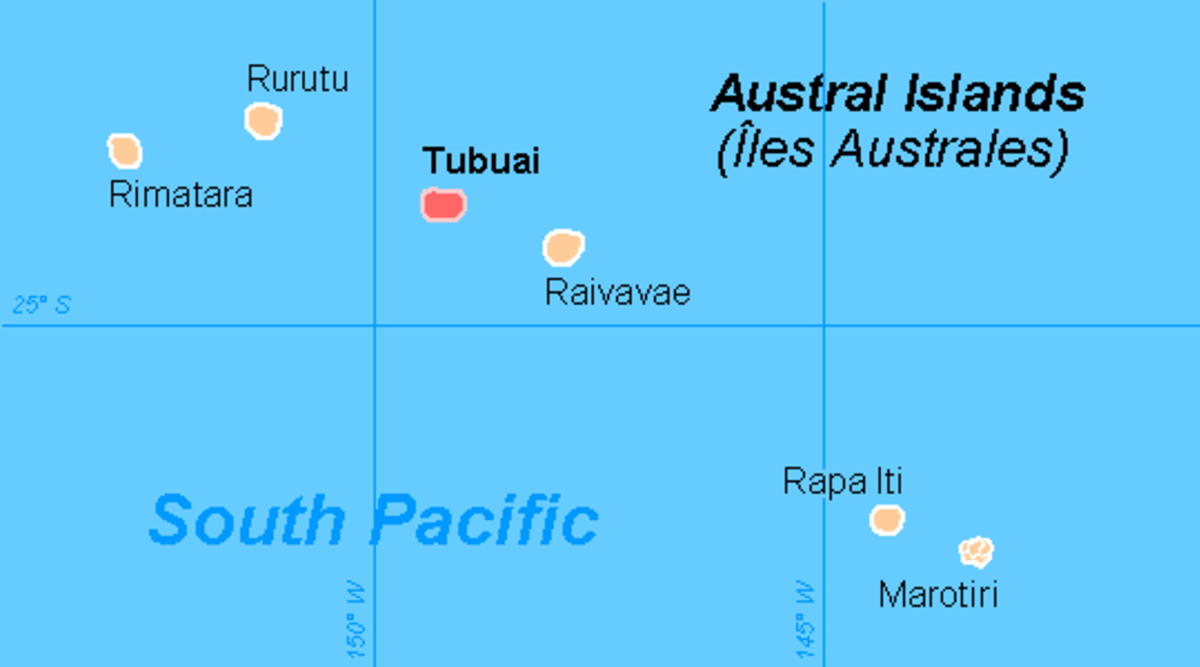Tubuai sur la carte des Australes