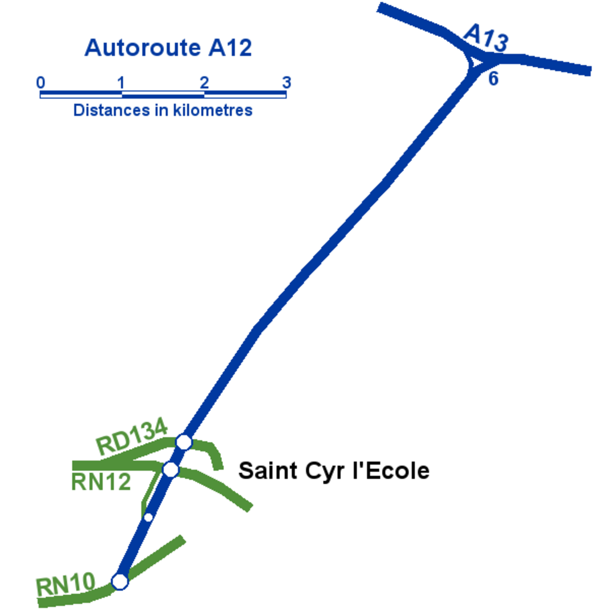 Carte de la route A 12