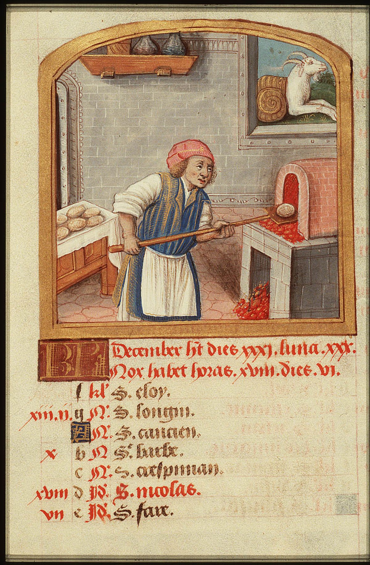 BoulangerCalendrier du Moyen Âge.