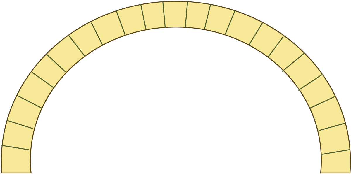 Bandeau de voûte de pont en maçonnerie