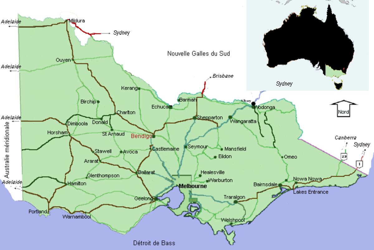 Localisation de Bendigo