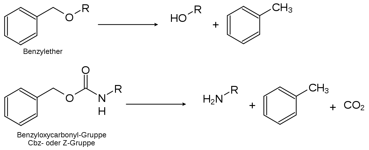 Déprotection de benzyle par hydrogénation