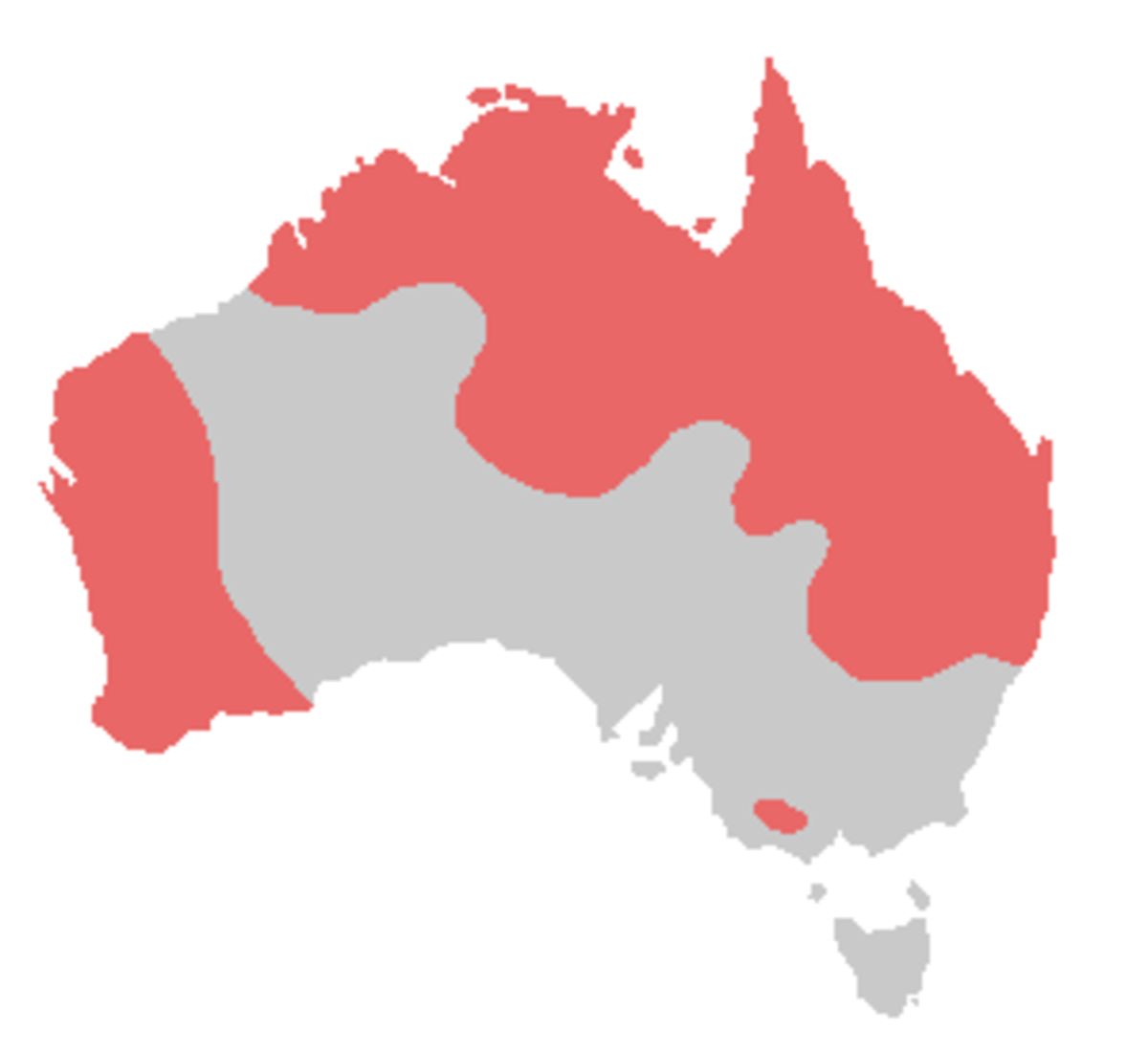Répartition de l'espèce en Australie