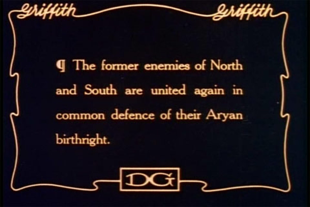 Un « carton » extrait de Naissance d'une nation de D.W. Griffith