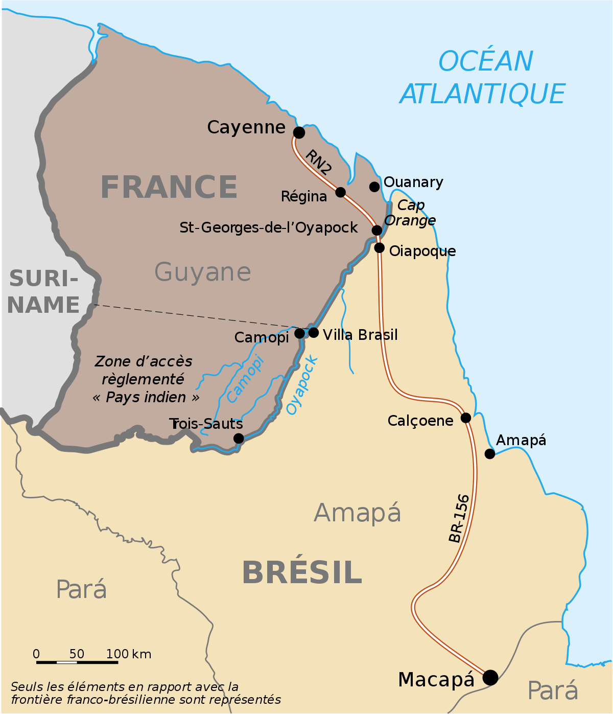 Frontière entre le Brésil et la France