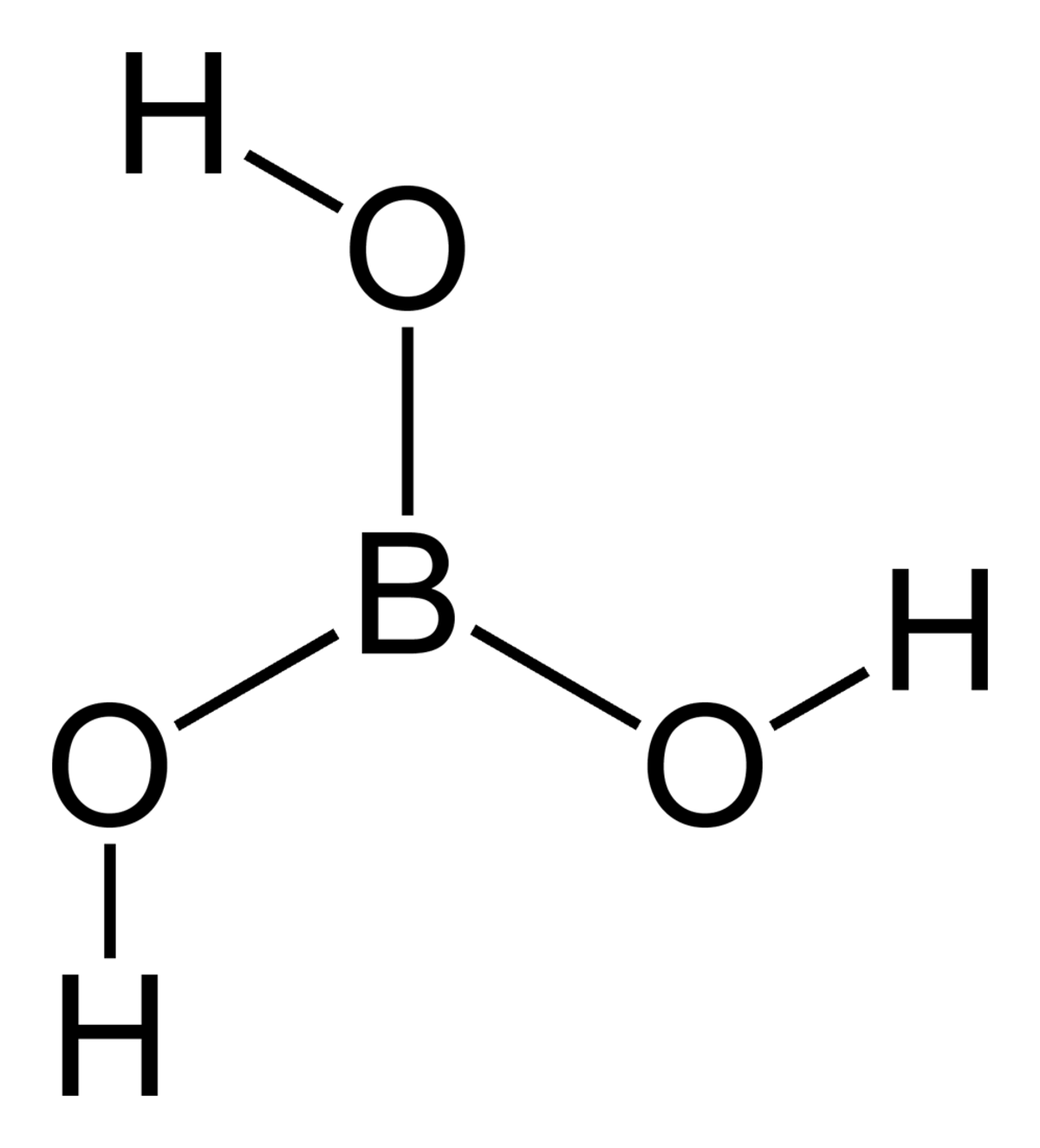Représentation de la molécule d'acide borique
