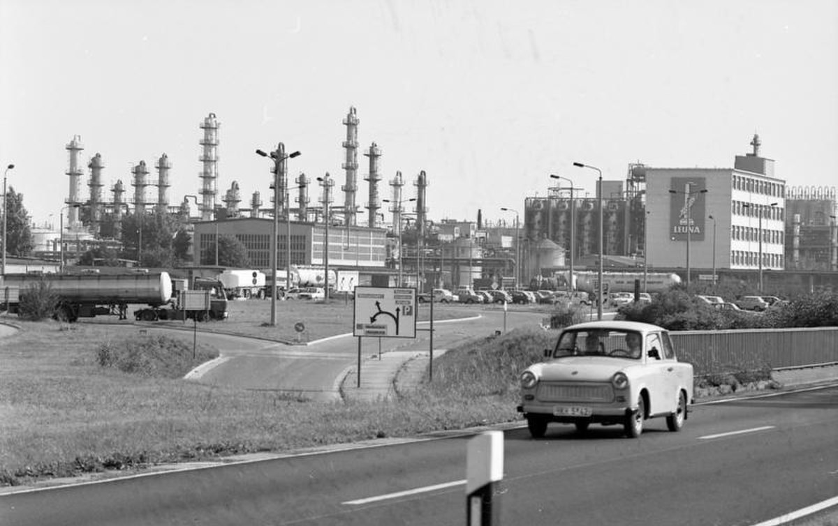 Vue sur un site industriel de Leuna, ville allemande.