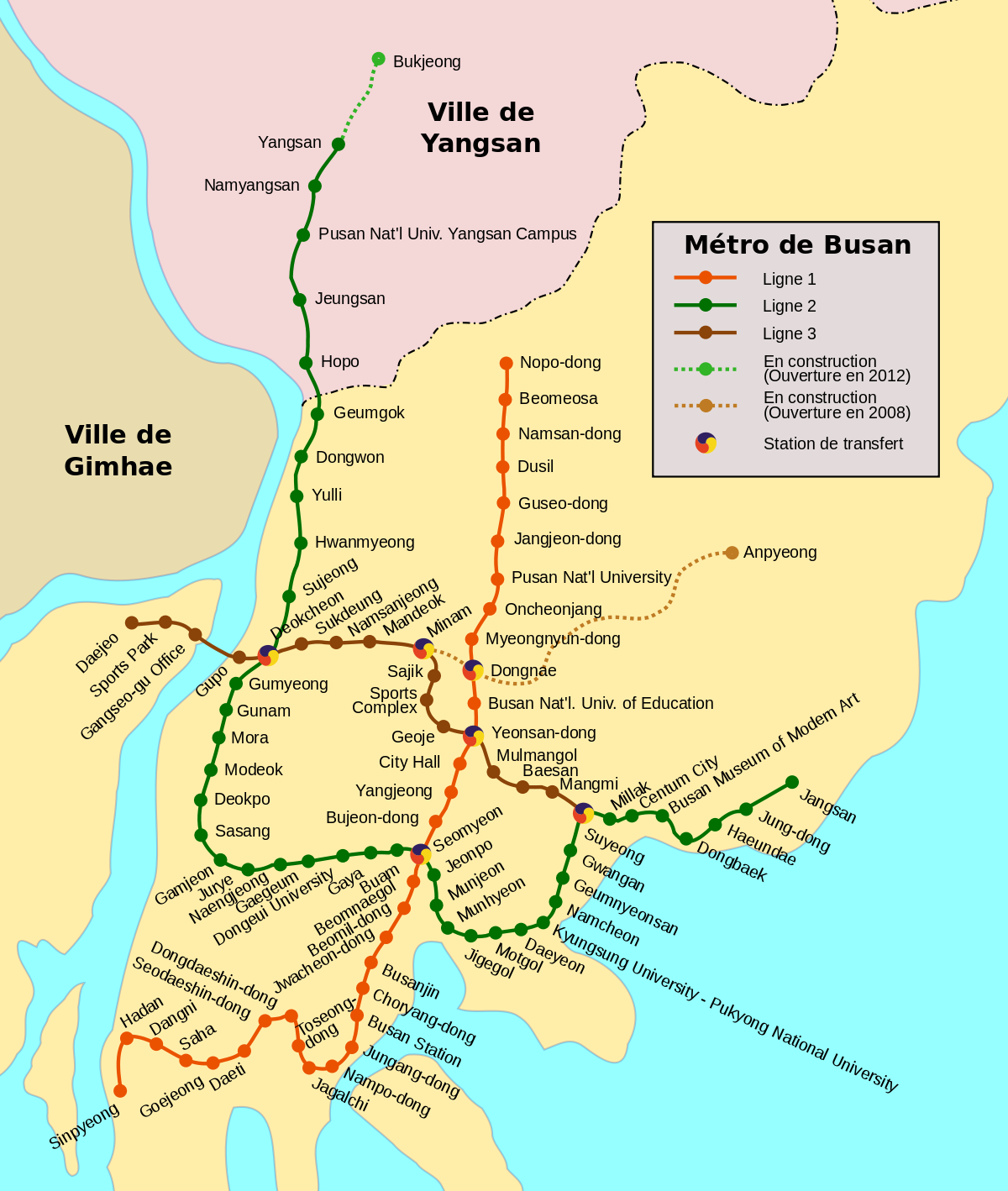Carte du Métro de Busan