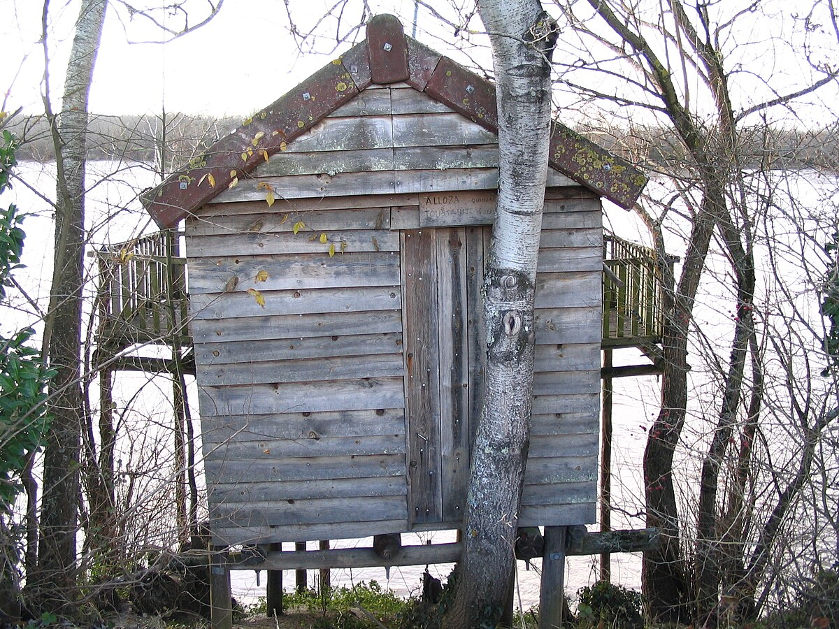 Cabane de pêcheur, estuaire de la Gironde (Sud-Ouest de la France)