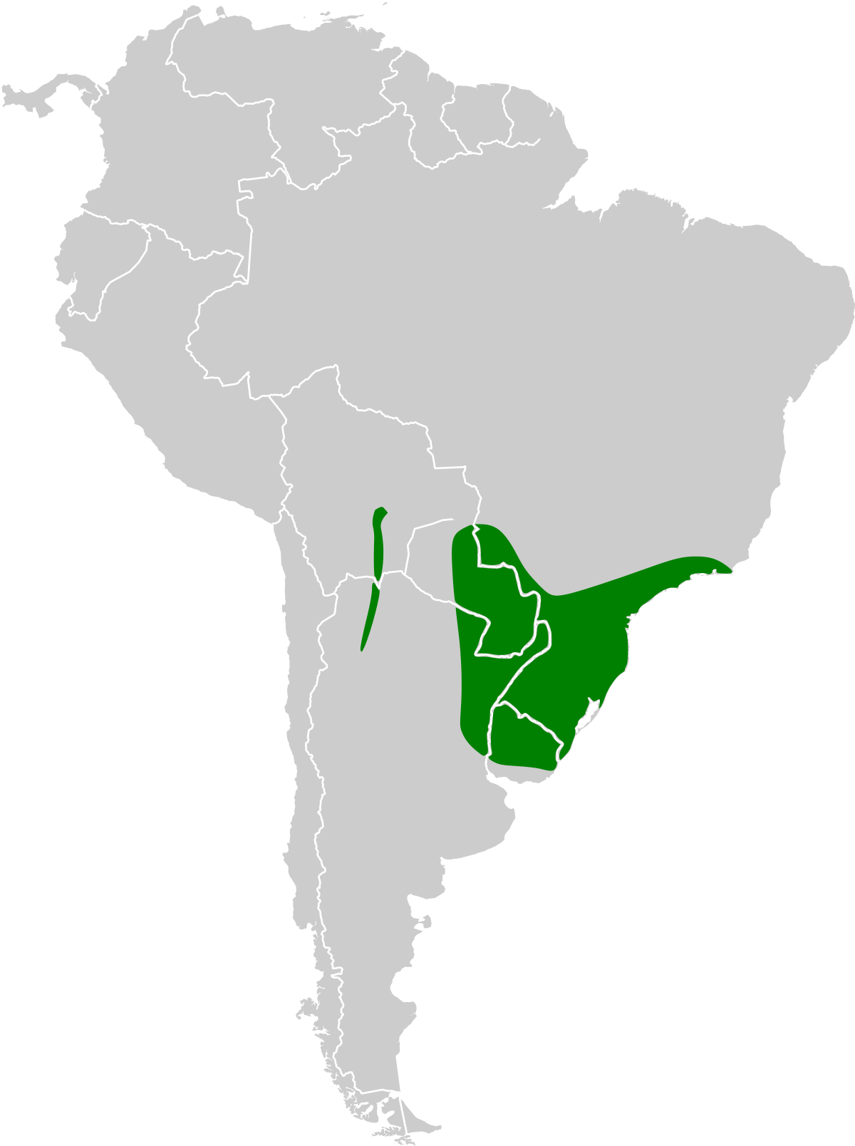 Cacicus chrysopterus map.svg