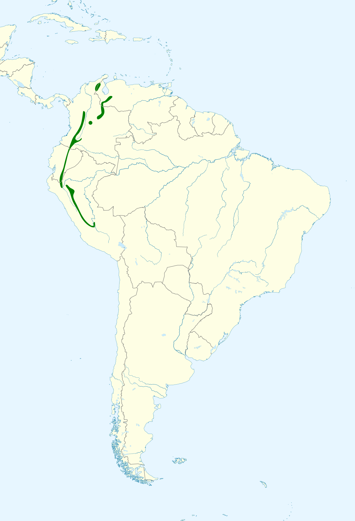 Cacicus uropygialis map.svg
