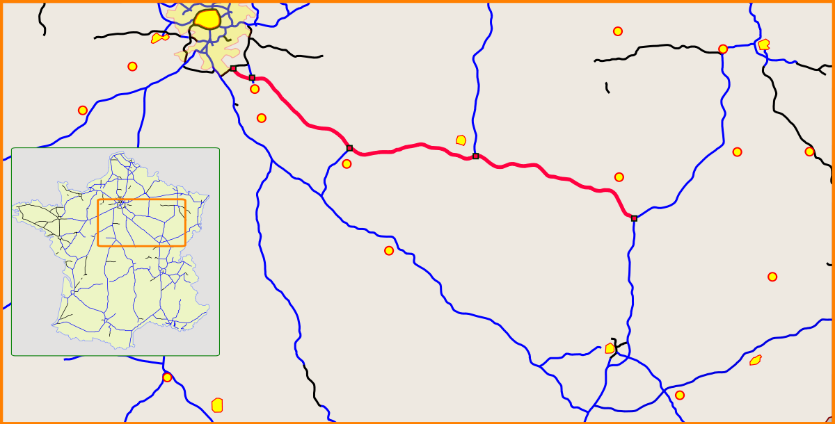 Carte de la route A 5