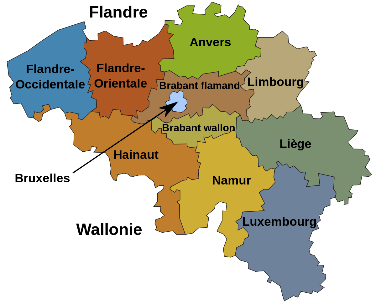 Liste des châteaux belges par région