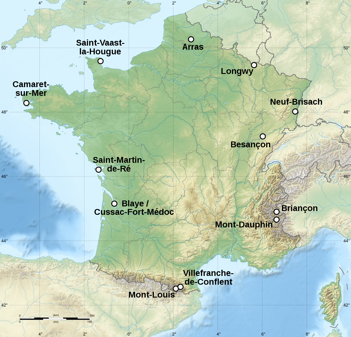 Carte des sites
