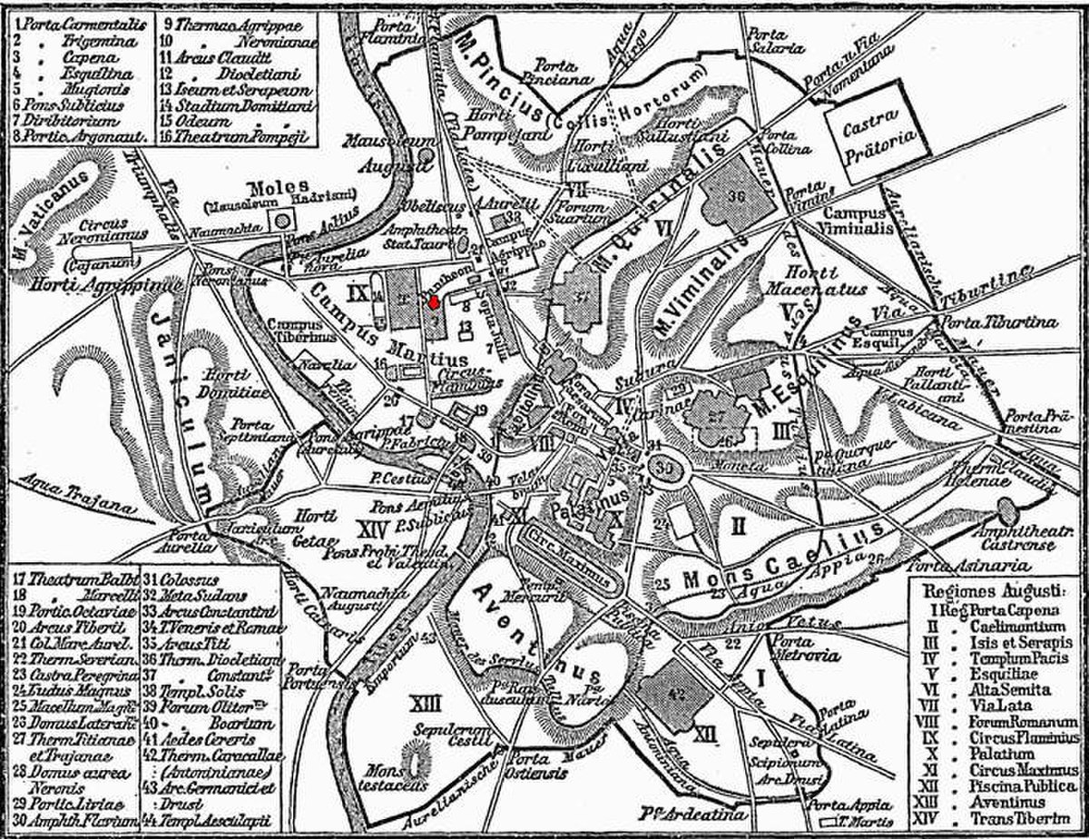 Localisation (en rouge) du Panthéon sur le Champ de Mars