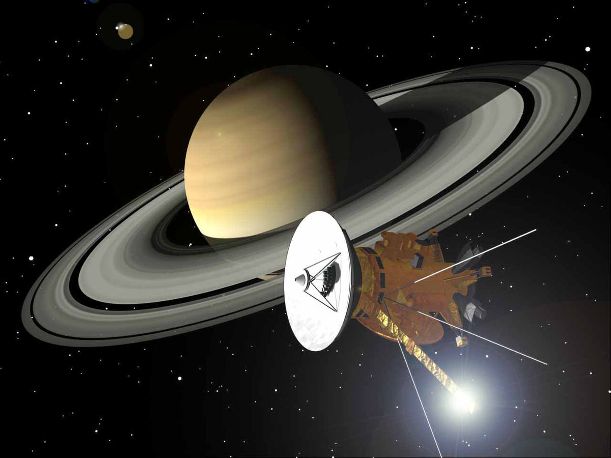 Autre vue d'artiste de Cassini-Huygens en orbite autour de Saturne