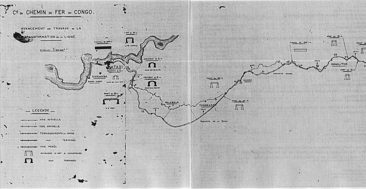 Avancement des traveaux de transformation de la ligne le 25 juillet 1927.