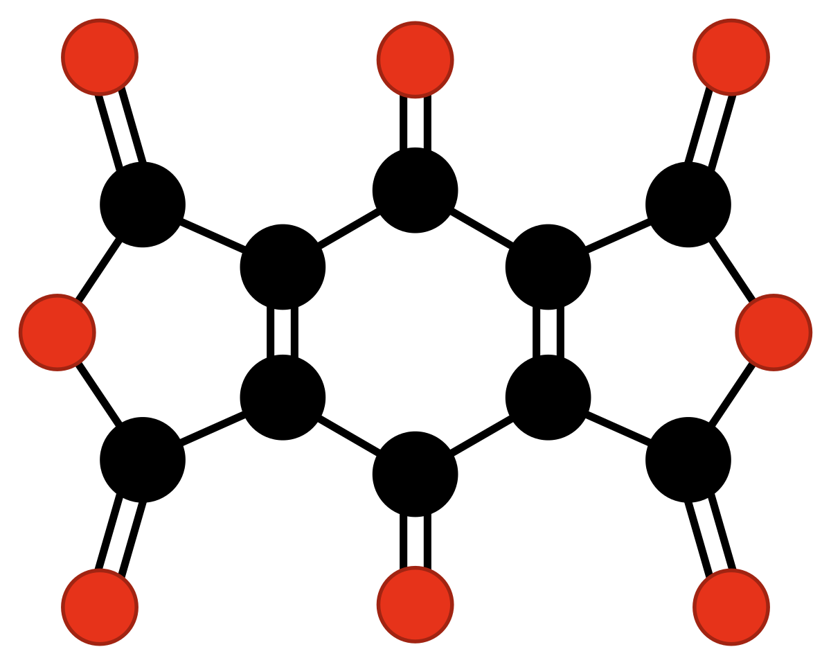 Chemfm benzoquinonetetracarboxylic dianhydride.svg