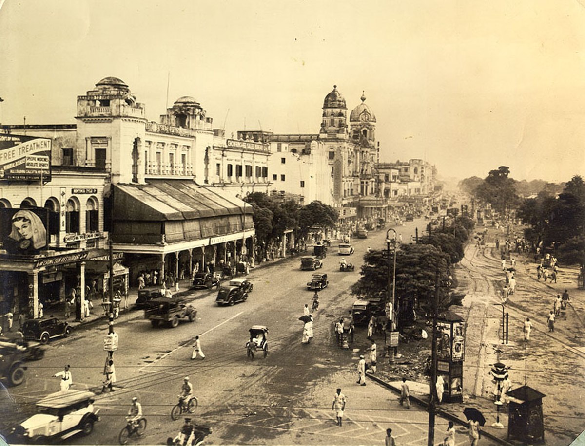L'artère principale de Kolkata, Chowringhee Avenue, en 1945.