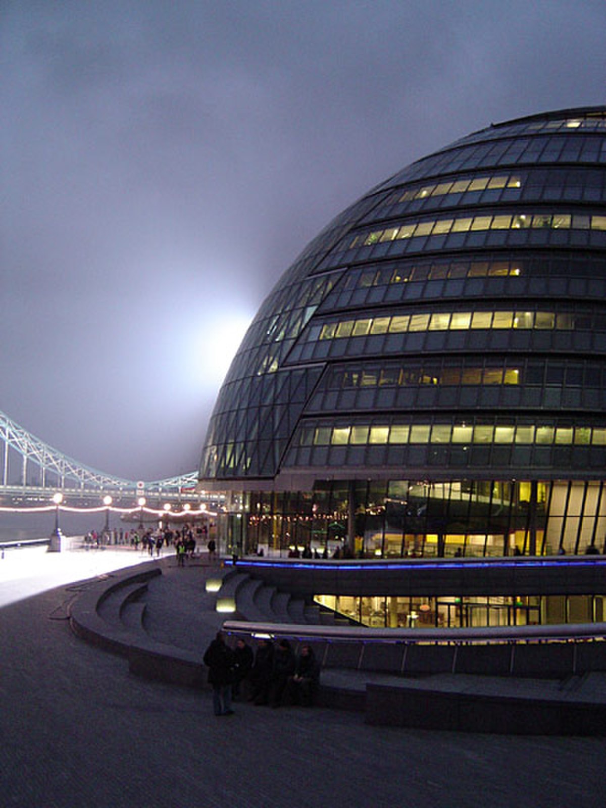 City Hall de nuit, siège du Greater London Authority.