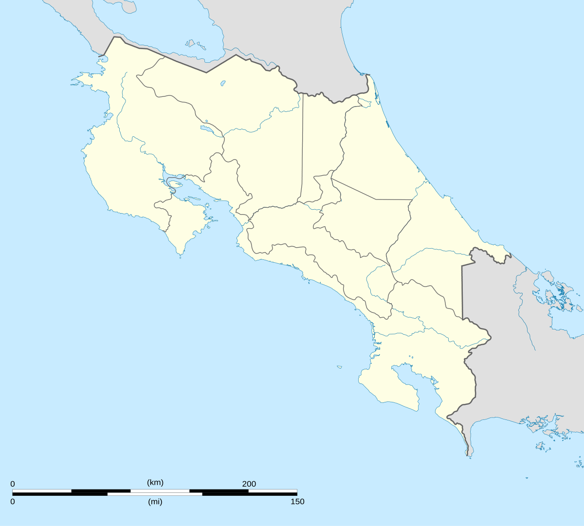 Carte du Costa Rica