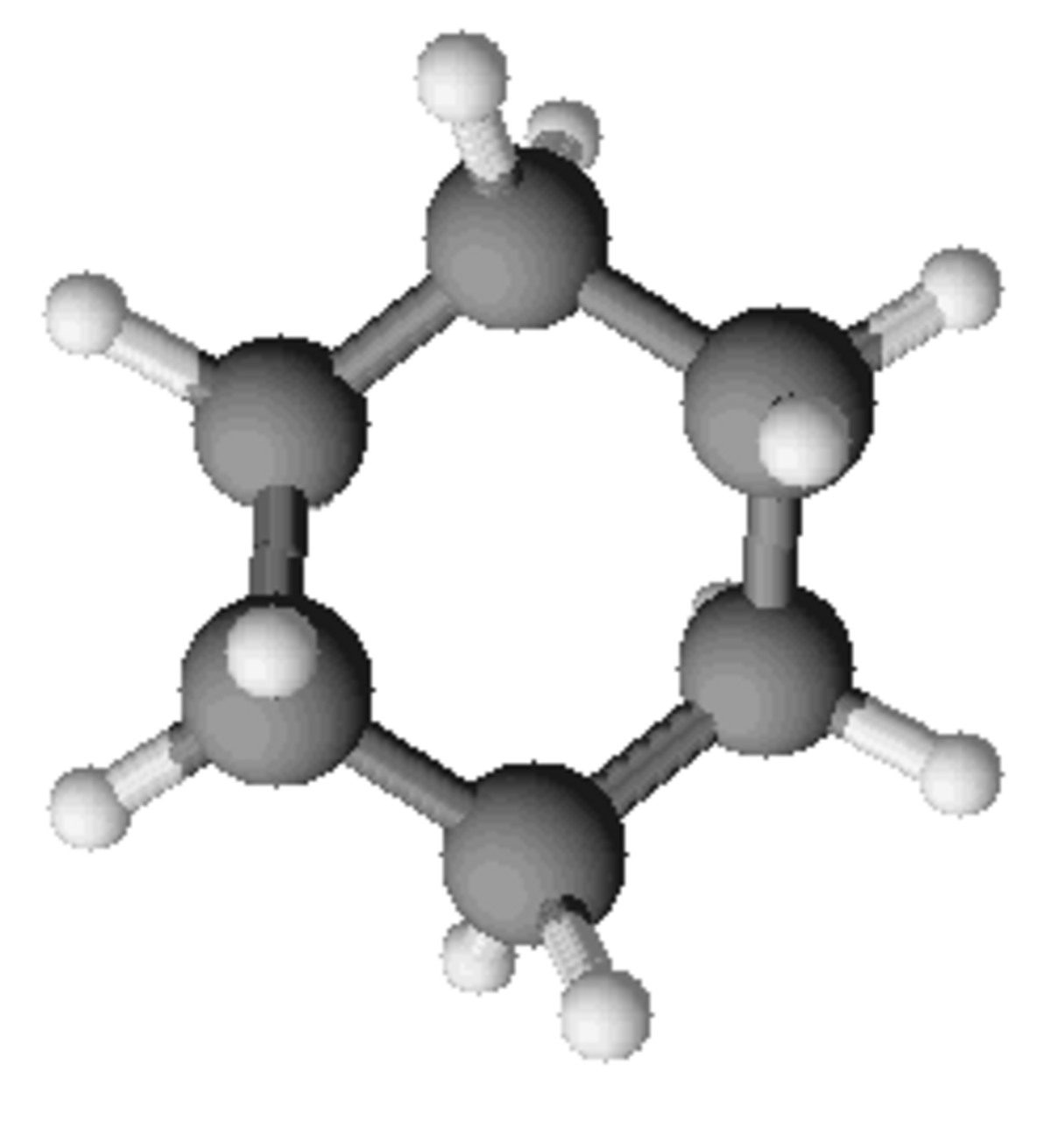 strucuture et représentations (conformation chaise et représentation 3D) du cyclohexane