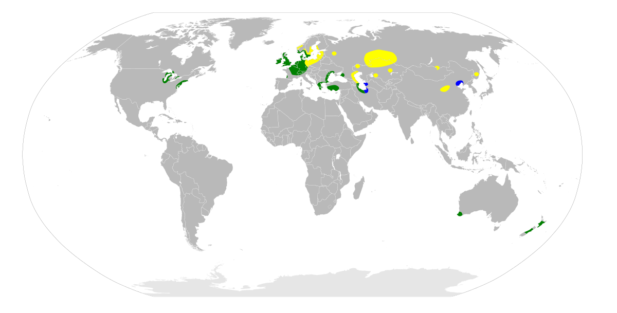 Répartition approximative du Cygne tuberculé