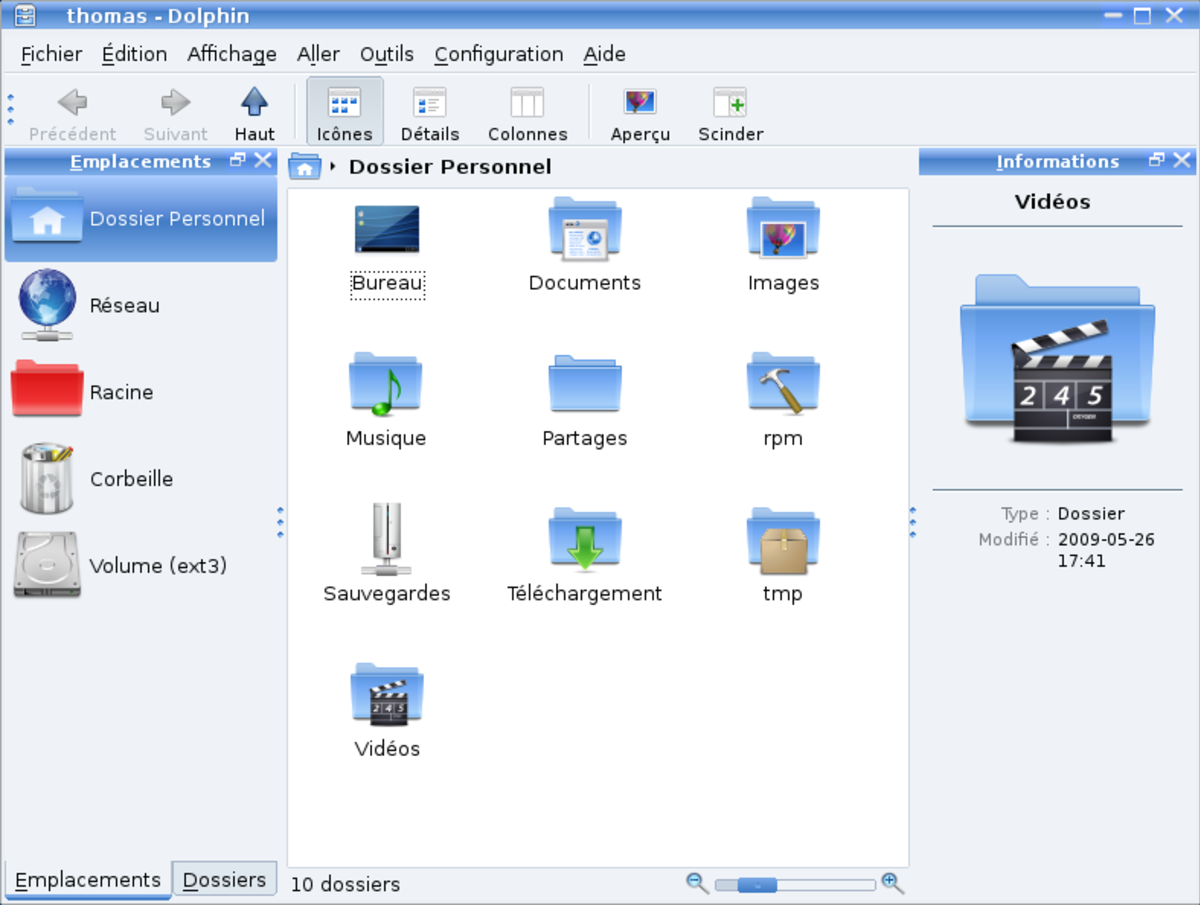 Dolphin sous Mandriva Linux