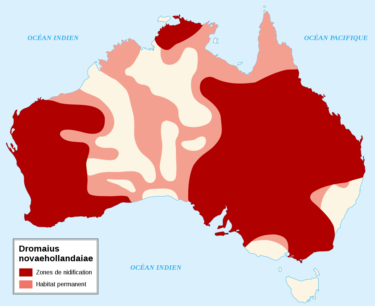 Répartition de l’émeu d’Australie