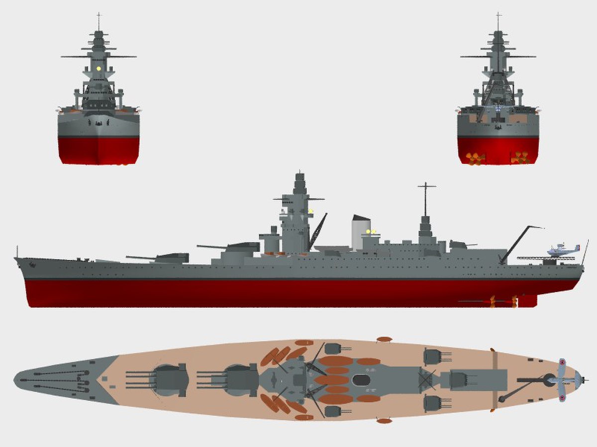 plan général du croiseur Dunkerque