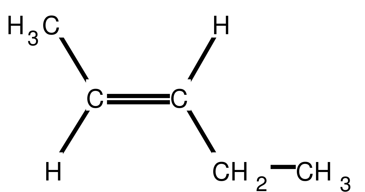 Formule développée du (E)-pent-2-ène.