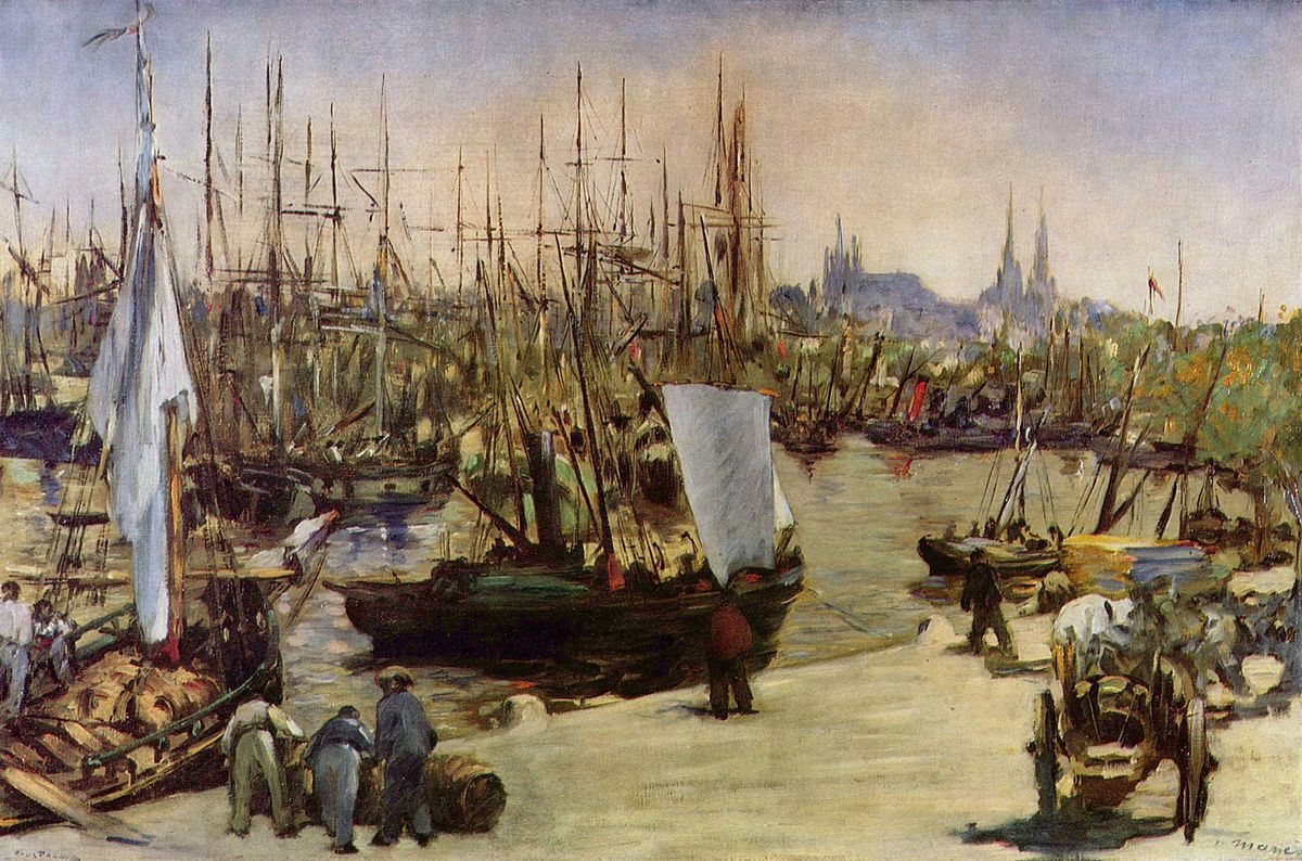 Port de Bordeaux et ses gabares, Manet (1871)