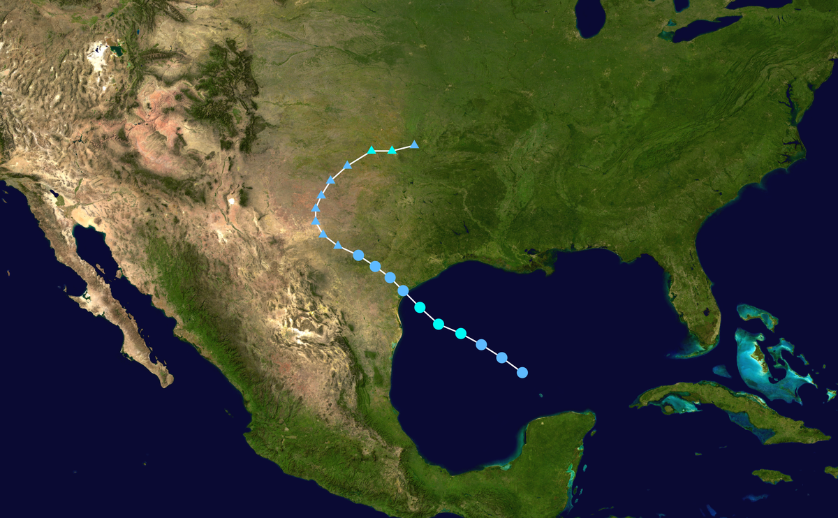 Parcours de la tempête tropicale Erin