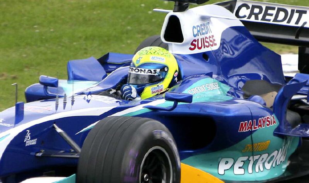 Sur la Sauber-Petronas à Silverstone en 2005.