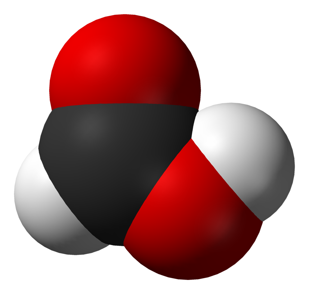 Formules de Lewis et 3D de l'acide méthanoïque
