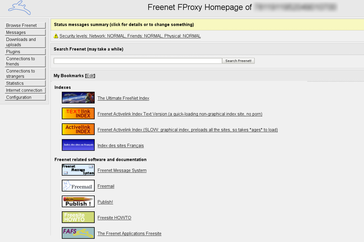Capture d'écran de Freenet 0.7