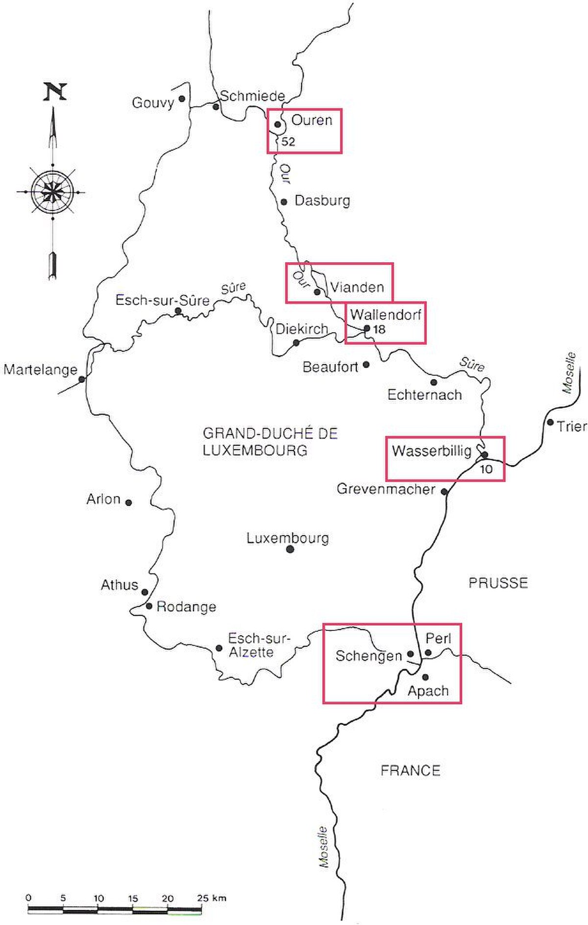 Frontière entre l'Allemagne et le grand-duché de Luxembourg
