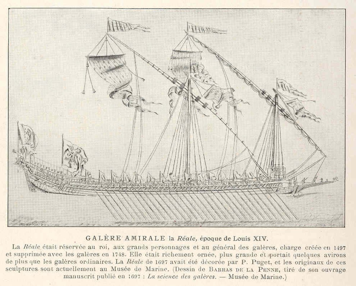 La Galère amirale La Réales, gravure de 1697