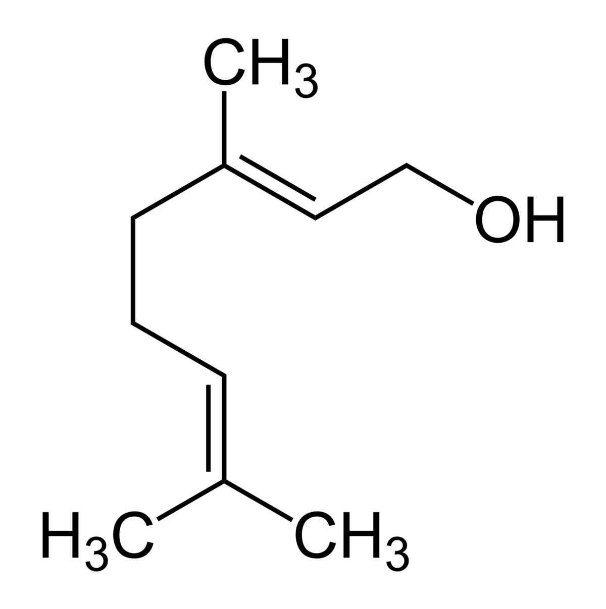 Structure du geraniol