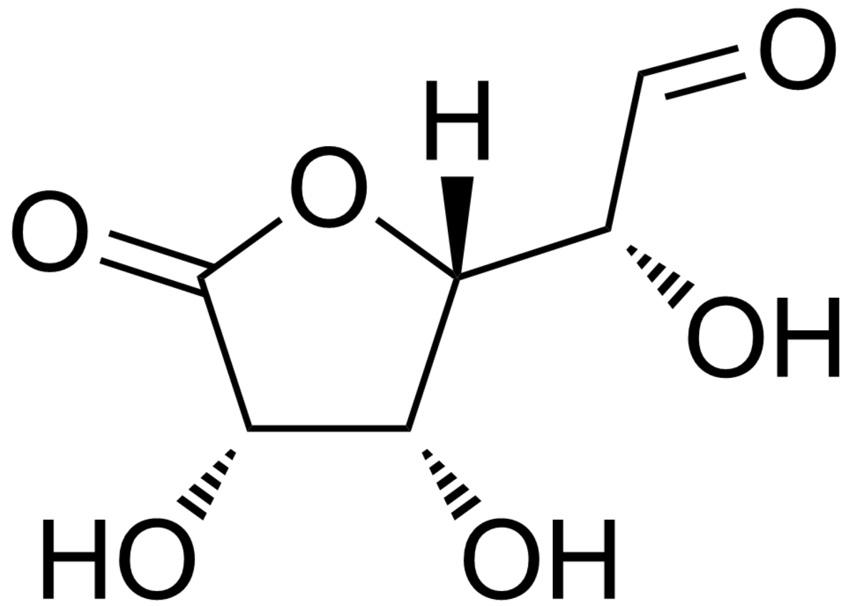 Structure chimique du Glucuronolactone.