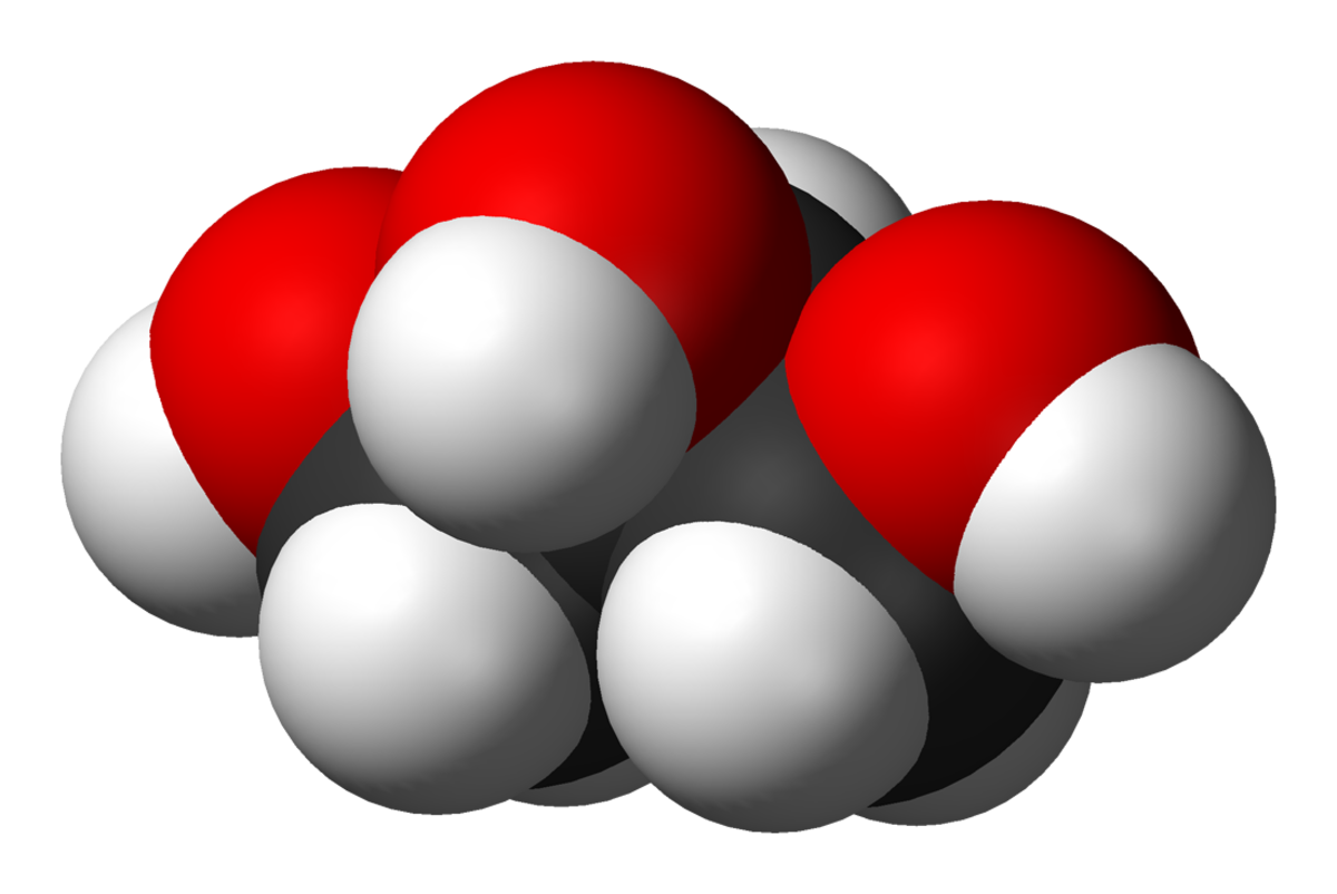 Formule en 3 dimension du glycérol.