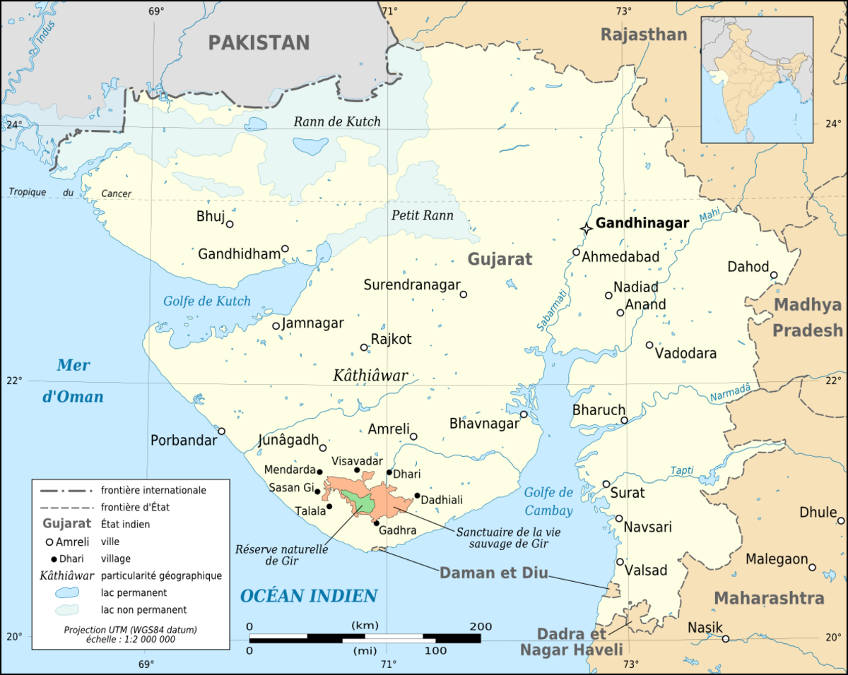 Gujarat map with Gir Nat Park-fr.png