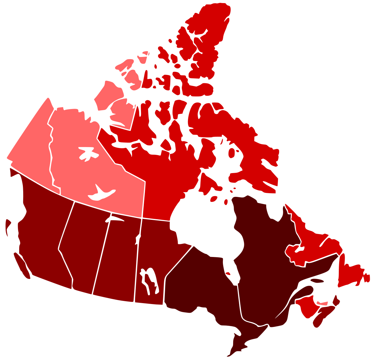 H1N1 Canada Map by confirmed cases.svg