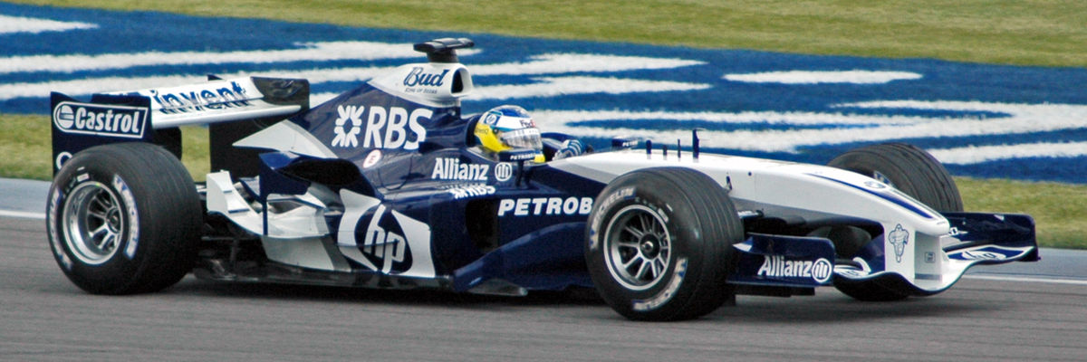 Lors des essais du GP des États-Unis 2005 sur la Williams-BMW.